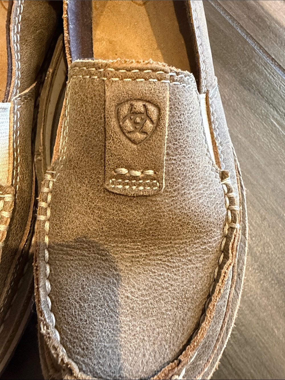 Ariat Tan Suede Slip-On Casual Loafers - Picture 2 of 7